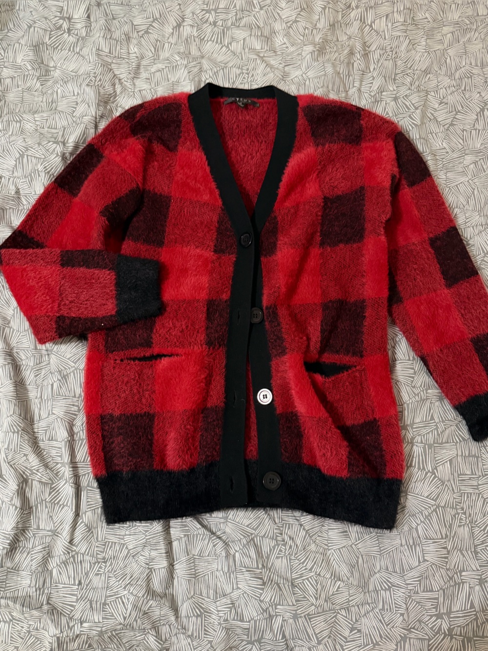 Cyrus Red and Black Buffalo Plaid cardigan cozy fall cardigan